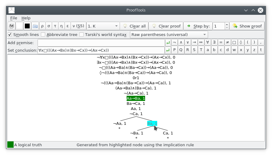 Screenshot of the Linux Qt5 version of ProofTools 0.6