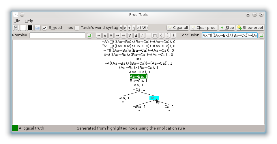 Screenshot of the Linux GTK2 version of ProofTools 0.4 beta Screenshot of the Linux GTK2 version of ProofTools 0.4 beta