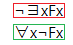 The negated existential quantifier proof tree rule