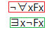 The negated universal quantifier proof tree rule
